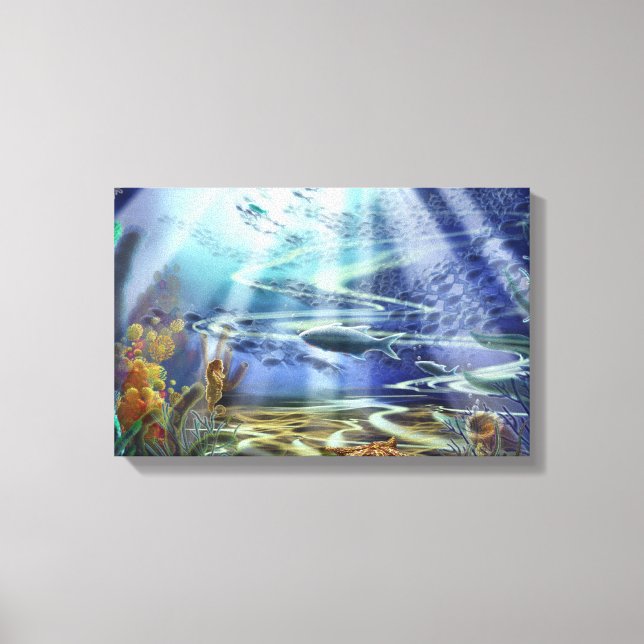 Fantasy Ocean Floor  Wrapped Canvas Print (Front)
