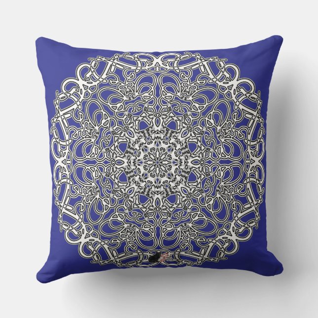 Fantasy Octa Glyph Throw Pillow (Back)
