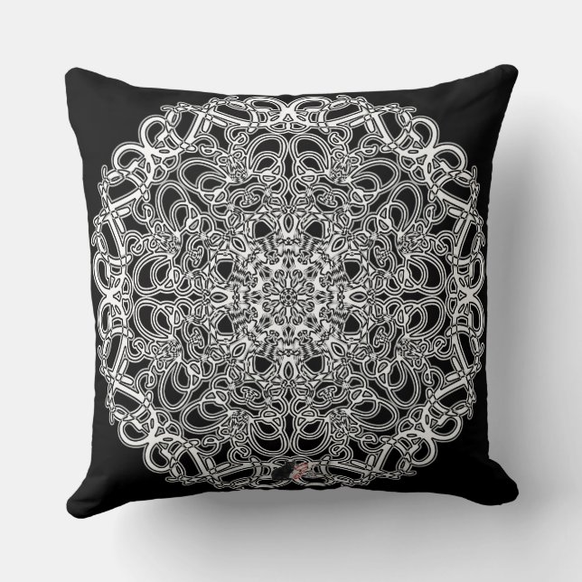Fantasy Octa Glyph Throw Pillow (Back)