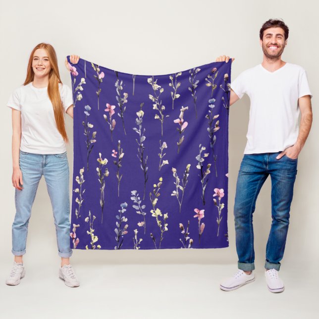 Fantasy of colored flowers fleece blanket (In Situ)
