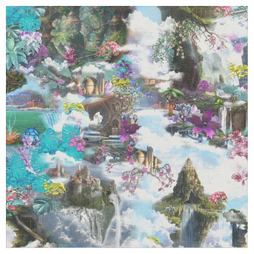 Fantasy Other worlds in the Clouds Fabric