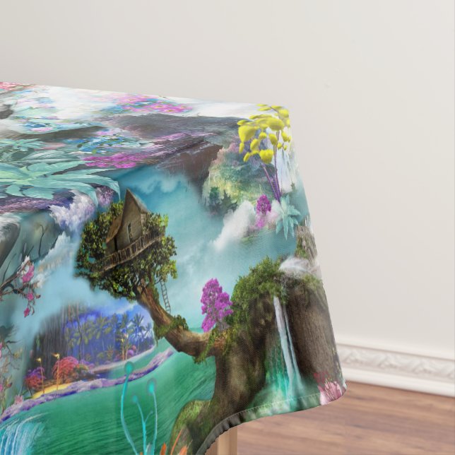 Fantasy Other worlds in the Clouds Tablecloth (In Situ)