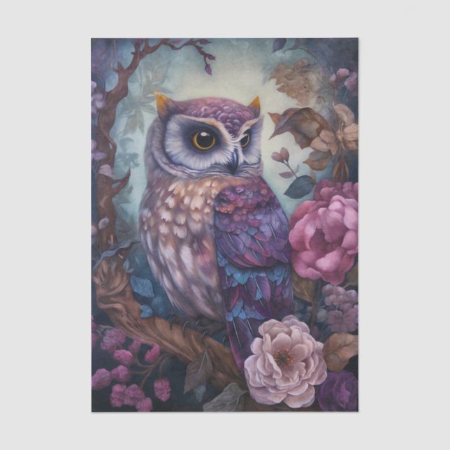 Fantasy Owl Floral Tissue Paper (Front)
