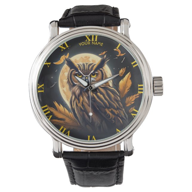 Fantasy Owl Halloween Moon Watch (Front)