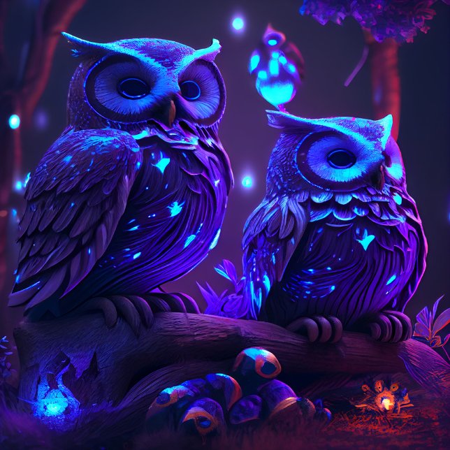 Fantasy Owl in Blue Light Jigsaw Puzzle (Creator Uploaded)