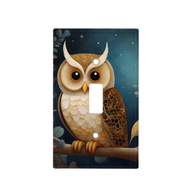Fantasy Owl Light Switch Cover (Front)