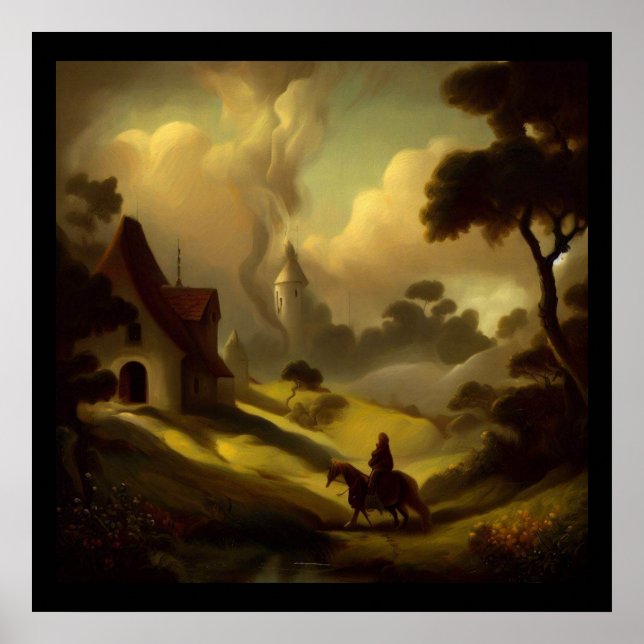 Fantasy Painting 2 - Medieval Landscape Poster (Front)
