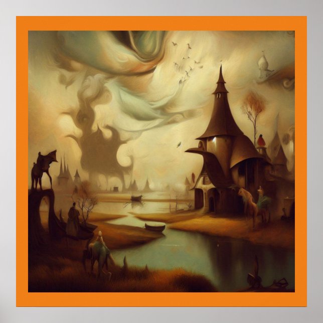 Fantasy Painting 3 - Medieval Landscape Poster (Front)