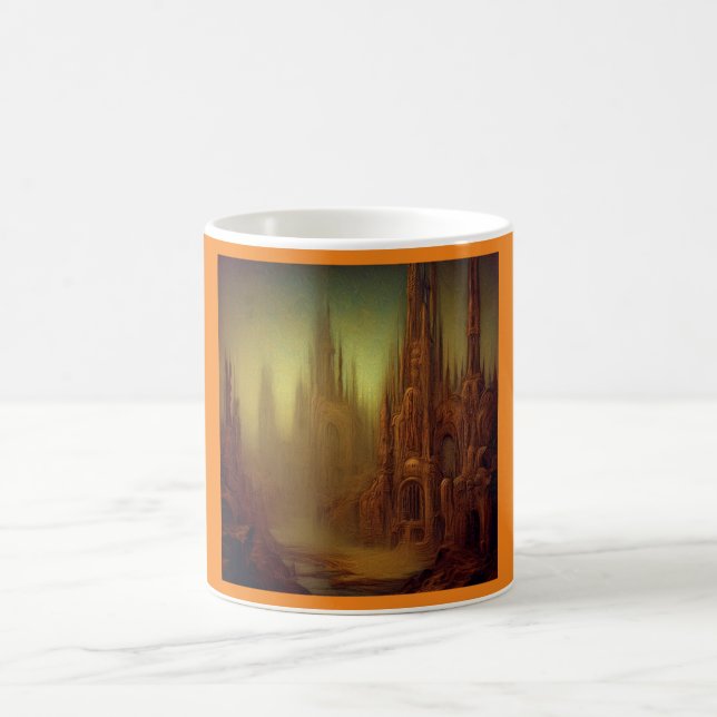 Fantasy Painting 9  - Abandoned City Coffee Mug (Center)