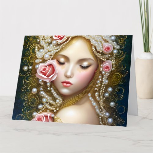 Fantasy Painting Exquisite Delicate Gold Intricate Thank You Card