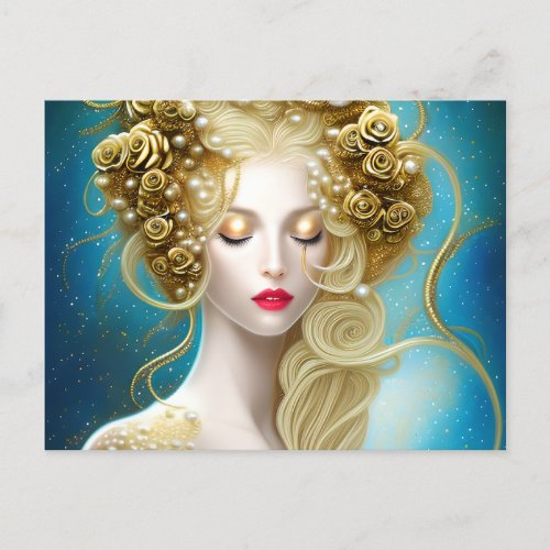 Fantasy Painting of a Sensual Female Swimming Unde Postcard