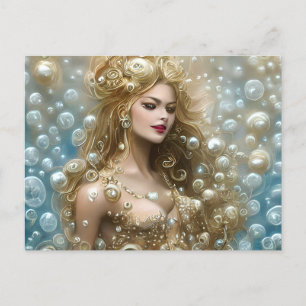 Fantasy Painting of a Sensual Female Swimming Unde Postcard