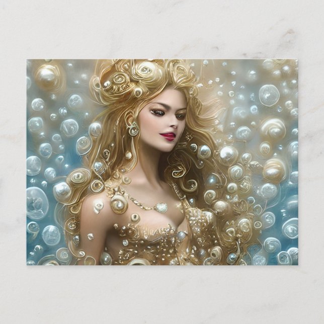 Fantasy Painting of a Sensual Female Swimming Unde Postcard (Front)