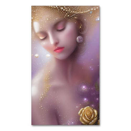 Fantasy Painting SciFi Exquisite Delicate Gold and Business Card Magnet