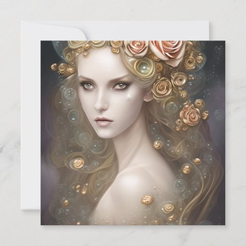 Fantasy Painting SciFi Stunning Delicate Lady Note Card