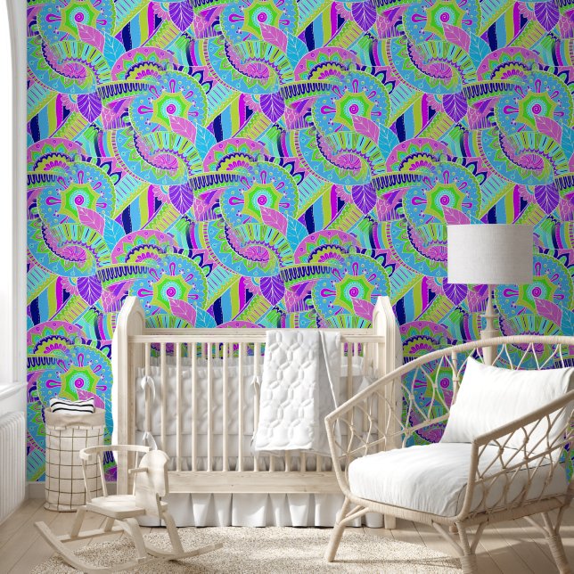 Fantasy Paisley Ornaments Seamless Pattern 1 Wallpaper (Kids)