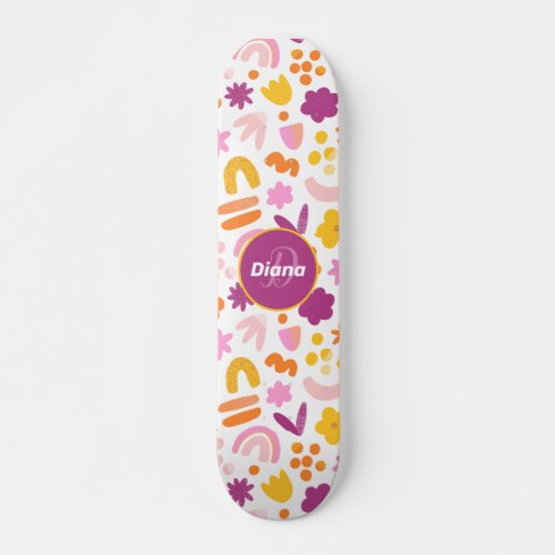 Fantasy pattern Personalized Monogram Skateboard