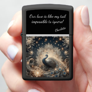 Fantasy Peacock in a Radiant Wonderland Zippo Lighter