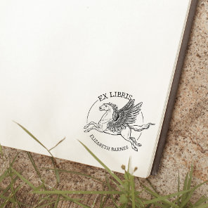 Fantasy Pegasus Horse Ex Libris Book   Rubber Stamp