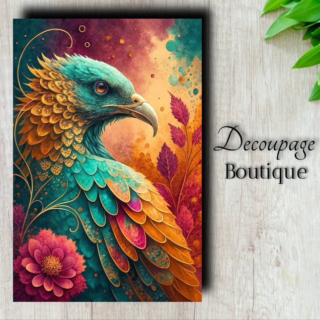 Fantasy Phoenix Decoupage Tissue Paper (Fantasy Phoenix Decoupage Tissue Paper)