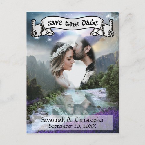 Fantasy Photo Reflections Save the Date Wedding Invitation Postcard