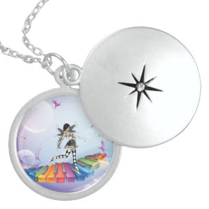 Fantasy Piano Nymph Sterling Silver Locket N Necklace