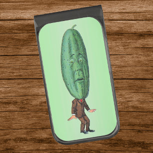 Fantasy Pickle Man Brown Suit Gunmetal Finish Money Clip