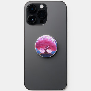 Fantasy Pink Cherry Tree with pink Moon PopSocket