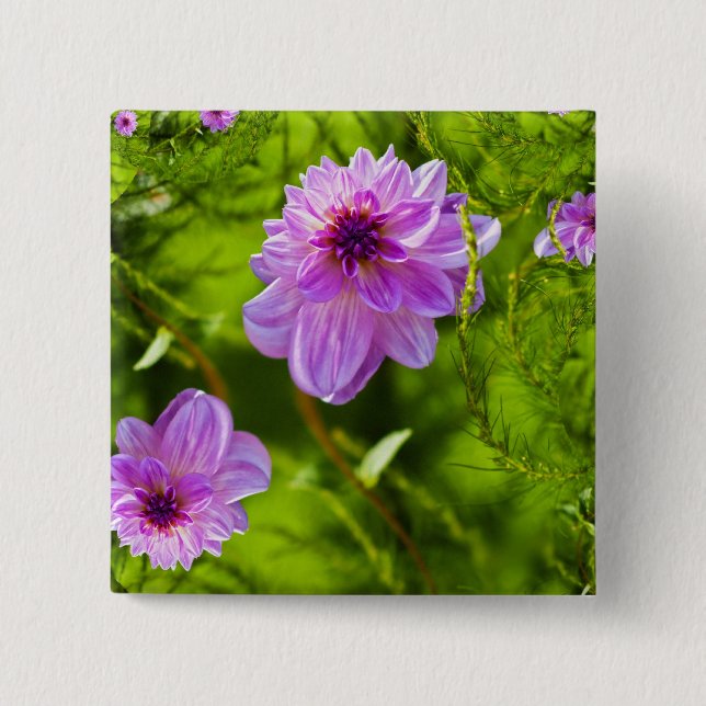 Fantasy Pink Dahlia Button (Front)