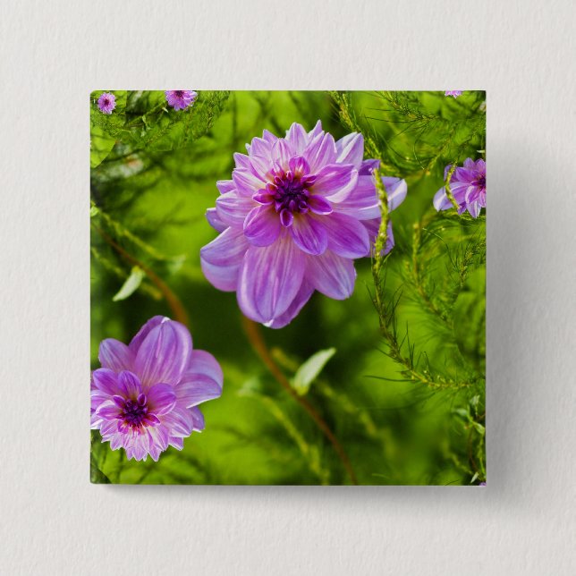 Fantasy Pink Dahlia Button (Front)