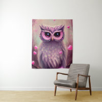 Fantasy Pink Fluffy Kawaii Owl 