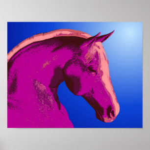 Fantasy Pink Horse Face Abstract Art Poster