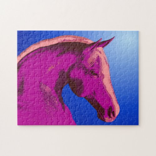 Fantasy Pink Horse Face Abstract Jigsaw Puzzle