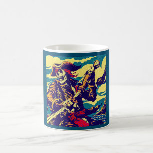 Fantasy Pirate Anime - Woodcut 1 Coffee Mug