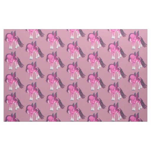 Fantasy Pixie Fairy Clydesdale Horse Fabric