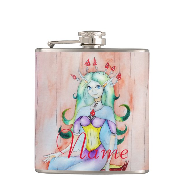 Fantasy Pixie Fairy Thunder_Cove Flask (Front)