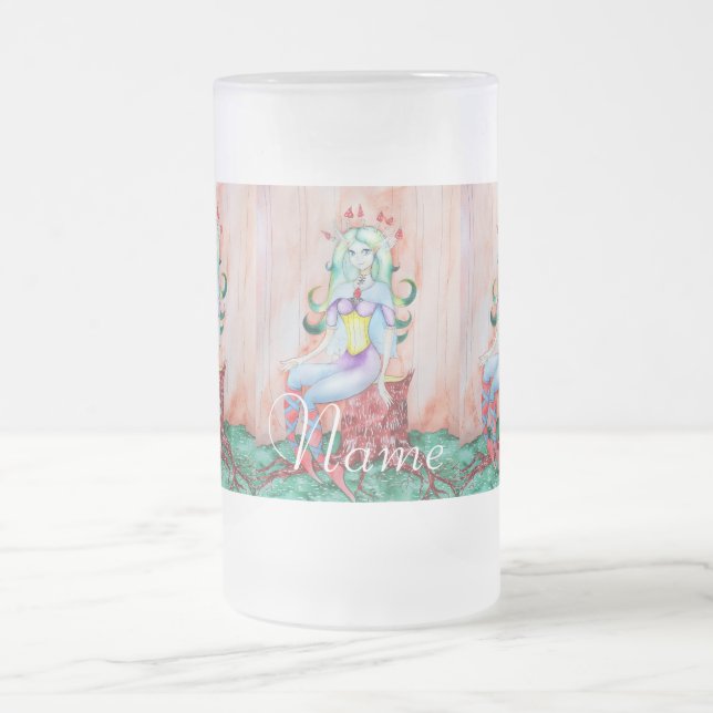 Fantasy Pixie Fairy Thunder_Cove Frosted Glass Beer Mug (Center)