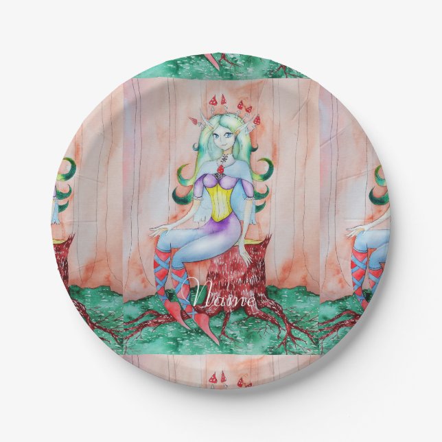 Fantasy Pixie Fairy Thunder_Cove Paper Plates (Front)
