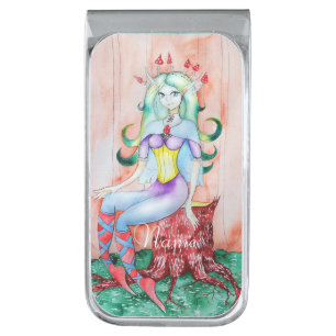 Fantasy Pixie Fairy Thunder_Cove Silver Finish Money Clip