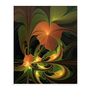Fantasy Plant Abstract Green Rust Brown Fractal Acrylic Print