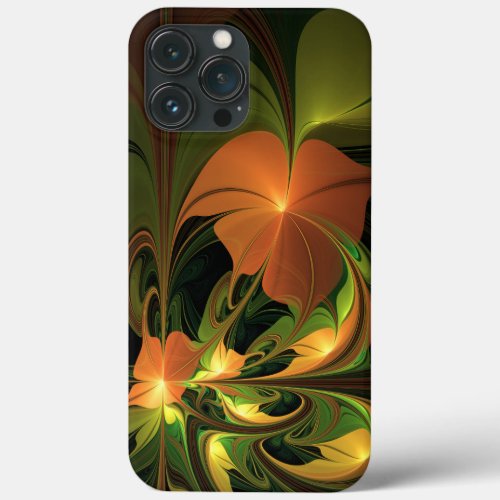 Fantasy Plant Abstract Green Rust Brown Fractal iPhone 13 Pro Max Case