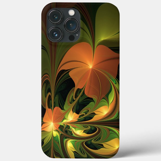 Fantasy Plant Abstract Green Rust Brown Fractal Case-Mate iPhone Case (Back)