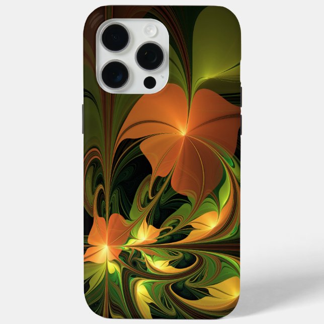 Fantasy Plant Abstract Green Rust Brown Fractal Case-Mate iPhone Case (Back)