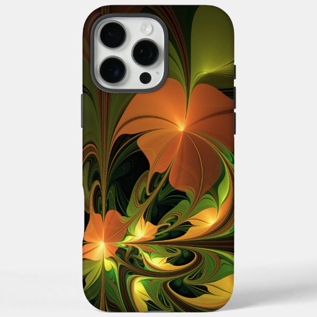 Fantasy Plant Abstract Green Rust Brown Fractal Case-Mate iPhone Case (Back)