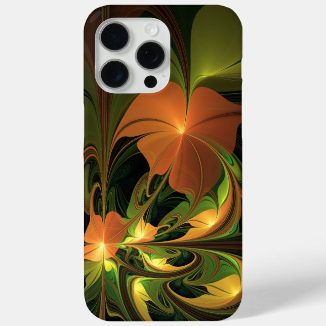 Fantasy Plant Abstract Green Rust Brown Fractal Case-Mate iPhone Case (Back)