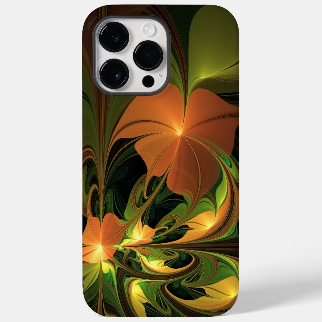 Fantasy Plant Abstract Green Rust Brown Fractal Case-Mate iPhone Case (Back)