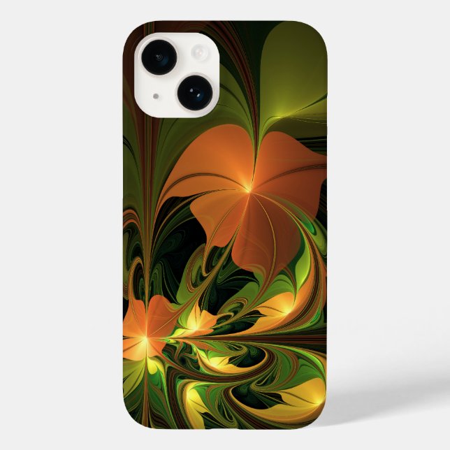 Fantasy Plant Abstract Green Rust Brown Fractal Case-Mate iPhone Case (Back)