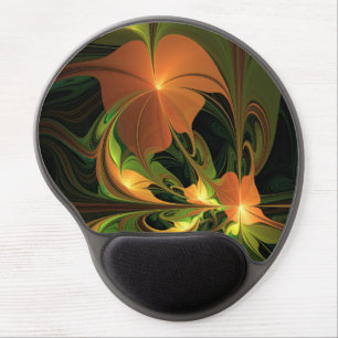 Fantasy Plant Abstract Green Rust Brown Fractal Gel Mouse Pad