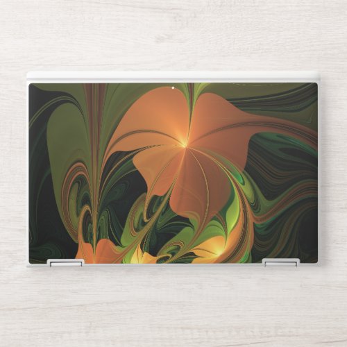 Fantasy Plant Abstract Green Rust Brown Fractal HP Laptop Skin