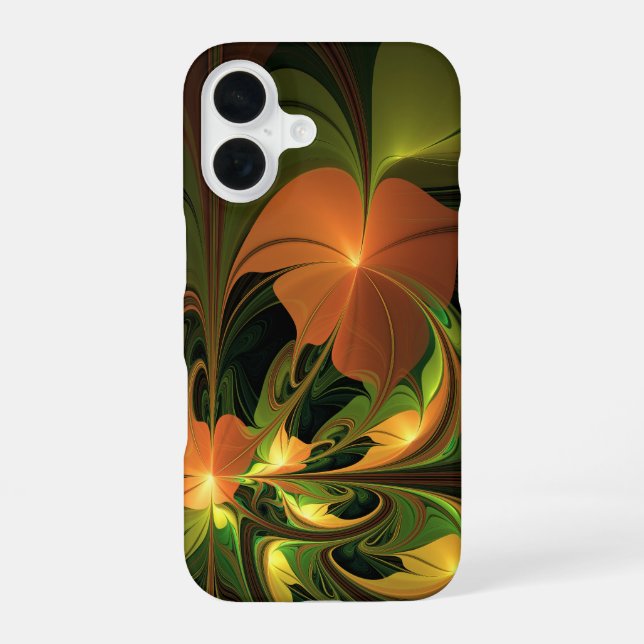 Fantasy Plant Abstract Green Rust Brown Fractal iPhone Case (Back)